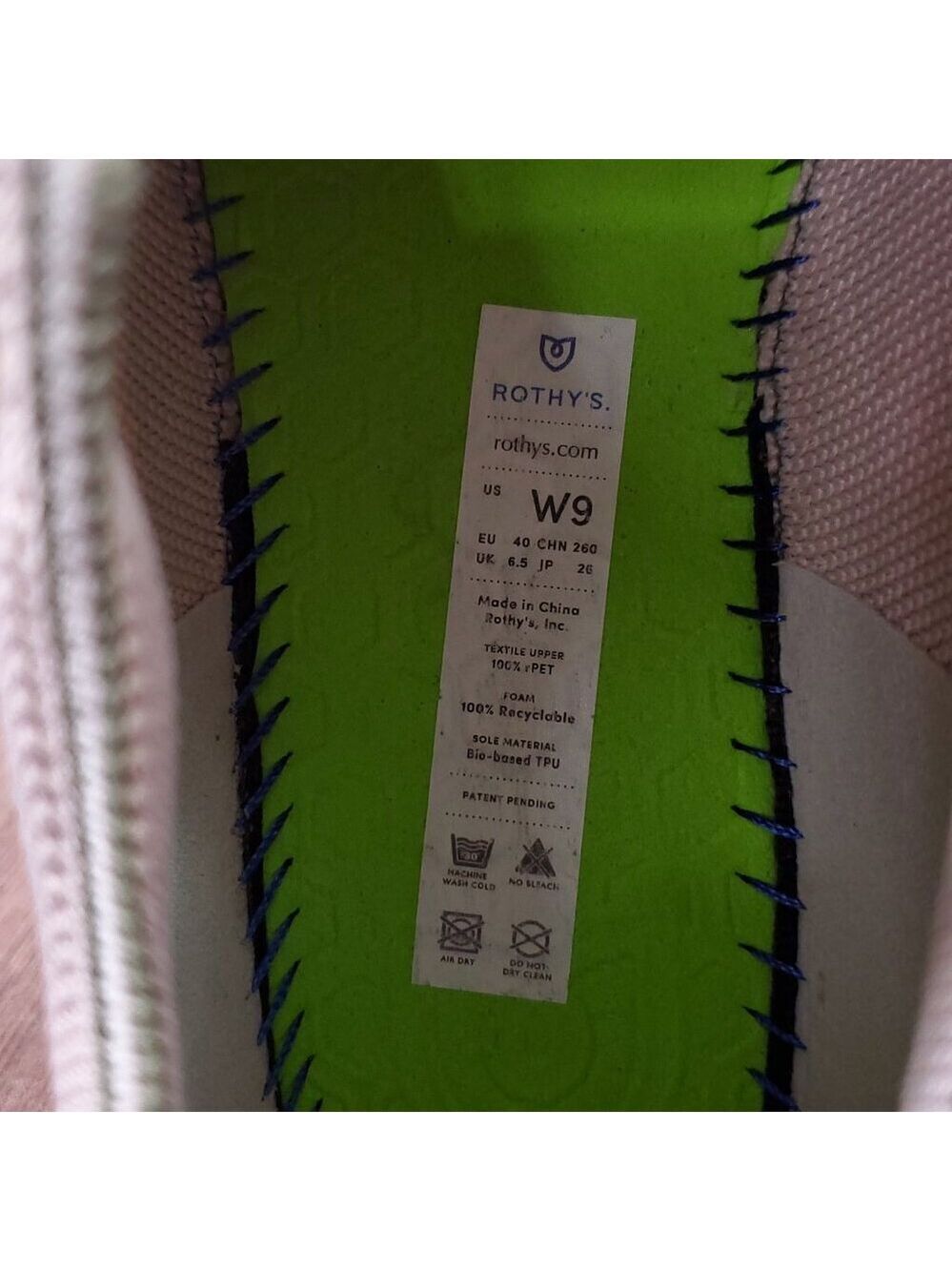 Rothys The Lace Up Sneaker Womens Size 9 Lilac Comfort Low Top Eco Friendly - Picture 16 of 16